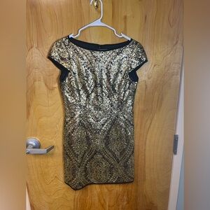 Elegant Gold and Black Dress